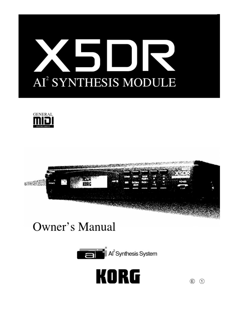 korg x5dr manual